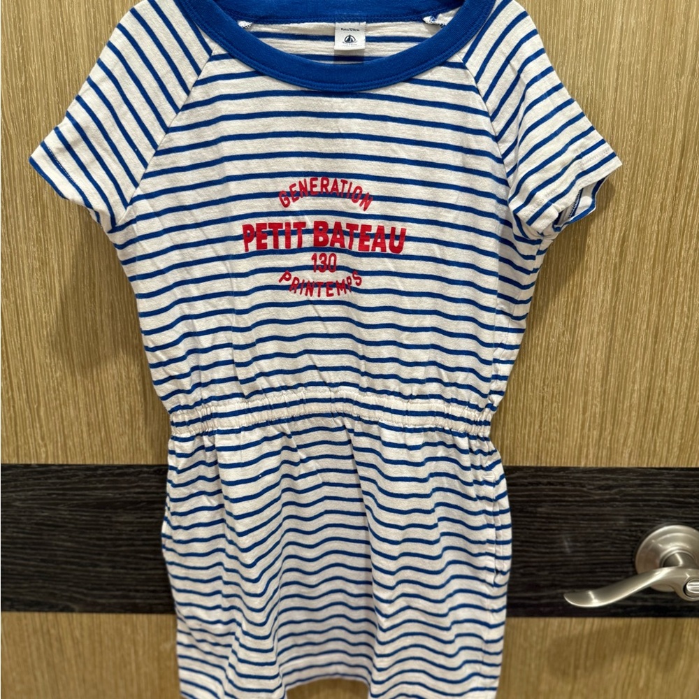 Petit Bateau Blue and White Striped dress